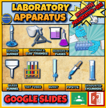 Science Laboratory Apparatus:|3rd-7th| Interactive Google Slides + Powerpoint + Printable Worksheet
