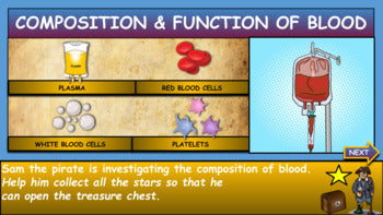 Composition & Parts Of The Blood |5th-9th| Interactive Google Slides +Powerpoint + Printable Worksheets
