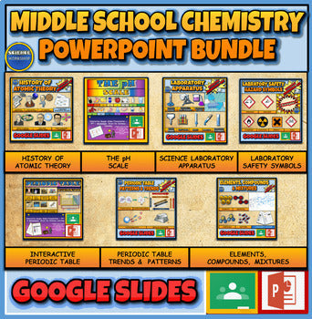 A: Middle School Chemistry|4th-8th| Powerpoint Presentations Lessons Bundle