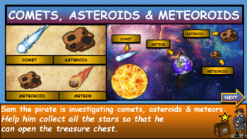 Comets & Asteroids, Space:|2nd-6th| Interactive Google Slides + Powerpoint Version: + 2 Worksheets