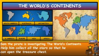 The World's Continents |3rd-7th|  Interactive Google Slides + Powerpoint + Worksheet