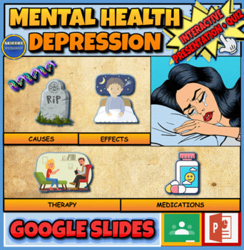 Mental Health: Depression |5th-9th| Interactive Google Slides + Powerpoint + Printable Worksheet