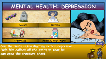 Mental Health: Depression |5th-9th| Interactive Google Slides + Powerpoint + Printable Worksheet