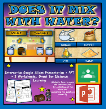 Does it mix with water?|2nd-6th| Interactive Google Slides + Powerpoint + 2 Worksheets