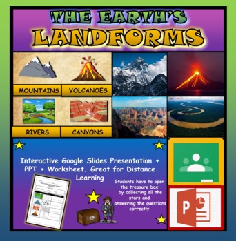The Earth's Landforms: |2nd-7th|  Interactive Google Slides + Powerpoint Version + Worksheet