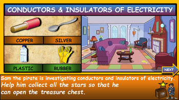 Electrical conductors & insulators: |3rd-8th| Interactive Google Slides + Powerpoint Version +Worksheet