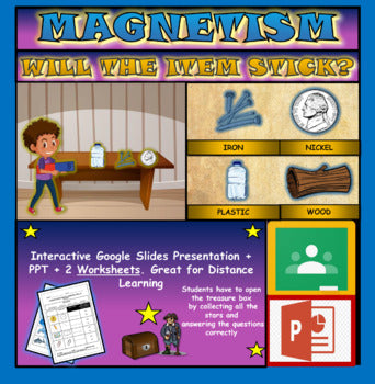 Magnets: Will the item stick? |2nd-6th| Interactive Google Slides +Powerpoint + 2 Worksheets