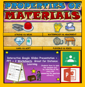 Properties of Materials|3rd-8th| Interactive Google Slides + PPT + 2 Worksheets