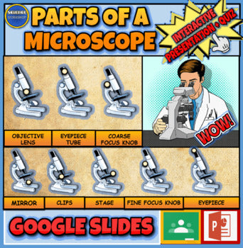 Parts Of A Microscope:|3rd-8th| Interactive Google Slides + Worksheet+ Powerpoint Version