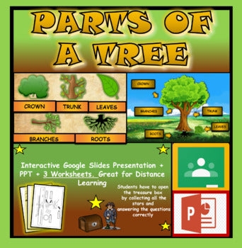 Parts Of A Tree|1st-5th| Interactive Google Slides + Powerpoint Version + 3 Worksheets