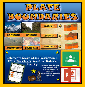 Plate Tectonics|3rd-8th| Plate Boundaries: Interactive Google Slides + PPT + Worksheet