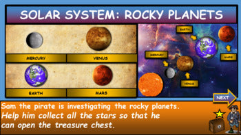 The Rocky Planets, Inner Planets. |2nd-6th|  Interactive Google Slides + Powerpoint Version+ 2 Worksheets