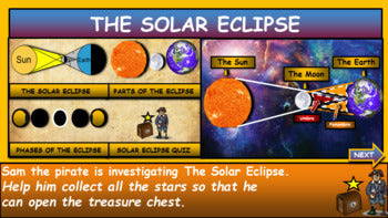 The Solar Eclipse |3rd-8th| Interactive Google Slides, Powerpoint + Worksheet