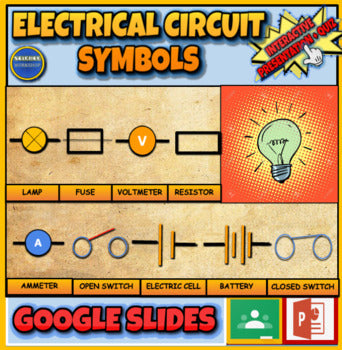 Electrical Circuit Symbols: Electricity Powerpoint |4th-8th| Printable Worksheet + Google Slides Version