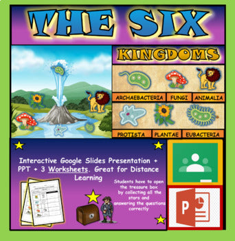 The Six Kingdoms Of Life: |4th- 8th|Interactive Google Slides + Powerpoint Version + 3 Worksheets