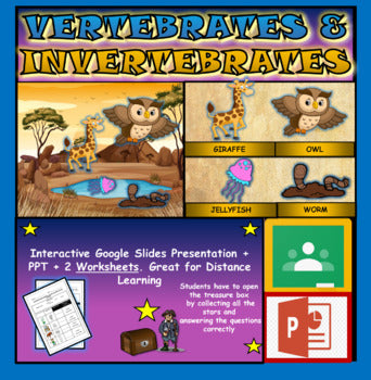 Vertebrates vs Invertebrates |2nd-6th| Interactive Google Slides + PPT+ 2 Worksheets